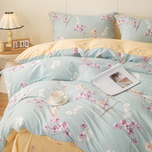 多喜爱（Dohia）100%棉（全棉）纱布材料简约四件套栖兰香203*229cm