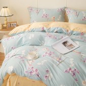 多喜爱（Dohia）100%棉（全棉）纱布材料简约四件套栖兰香203*229cm