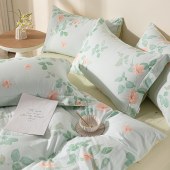 多喜爱（Dohia）100%棉（全棉）纱布材料简约四件套碧叶曲203*229cm