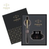 派克威雅XL经典黑金夹墨水笔+小墨水礼盒套装