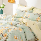 多喜爱（Dohia）100%棉（全棉）纱布材料四件套雪玉知春203*229cm