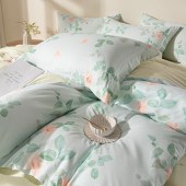 多喜爱（Dohia）100%棉（全棉）纱布材料简约四件套碧叶曲203*229cm