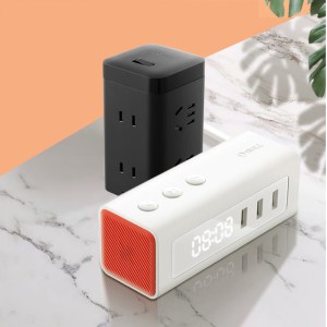 公牛抗电涌魔方插座TQU006+床头小闹钟USB插座GNV-TQU152
