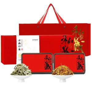 茶马世家云南印象白茶金针礼盒120g