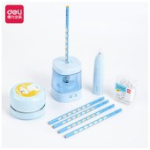 得力（deli）33303A电动文具套装（蓝色）1盒