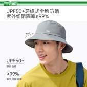 蕉下轻薄自收纳渔夫防晒帽GP739灰色