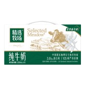 蒙牛精选牧场纯牛奶全脂灭菌乳利乐苗条装250ml×12包