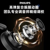 飞利浦头戴式无线蓝牙耳机TAH5519皓月白