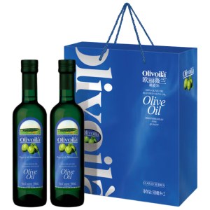 欧丽薇兰Olivoila纯正橄榄油500ML*2礼盒装（云系列）