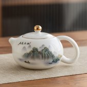 金镶玉禅韵小套羊脂玉瓷套装