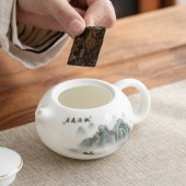 金镶玉禅韵小套羊脂玉瓷套装